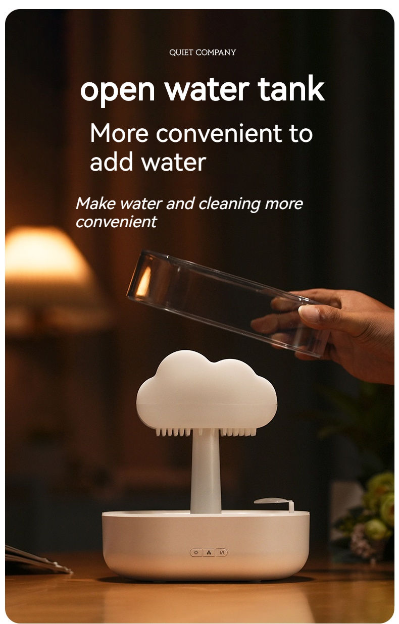 200ML Rain Cloud Humidifier Water Drip Rain Cloud Diffuser With Essential Oils Aroma Diffuser