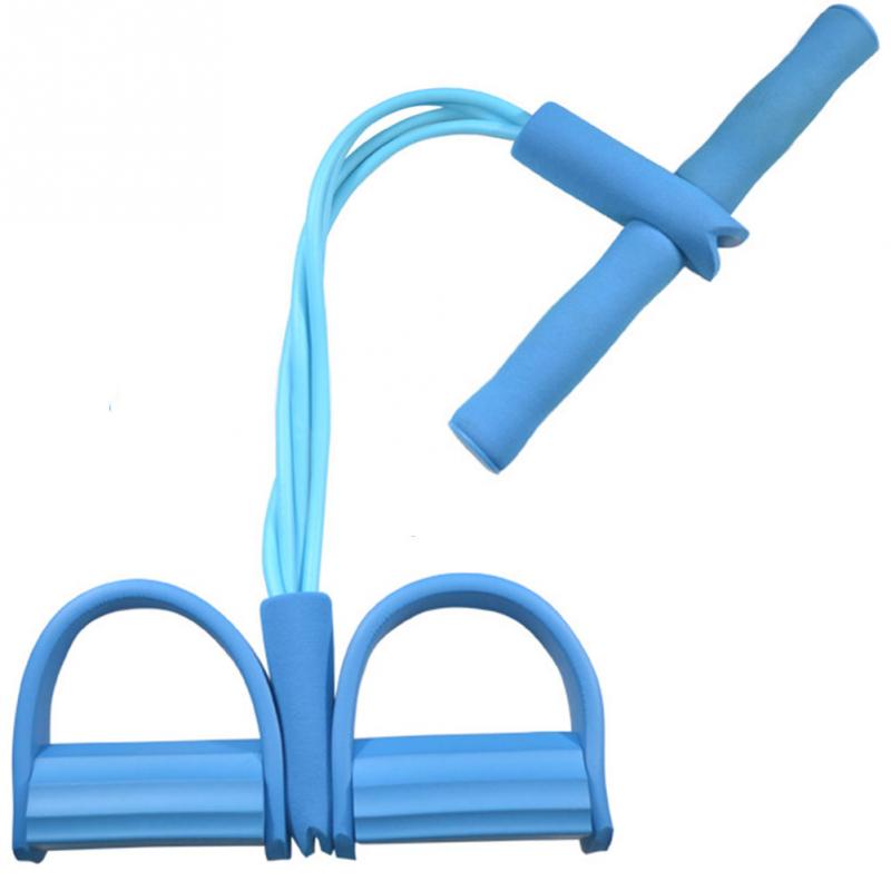 Natural Latex Foot Pedal Elastic Pull Rope with Handle Fitness Equipment Bodybuilding Expander
