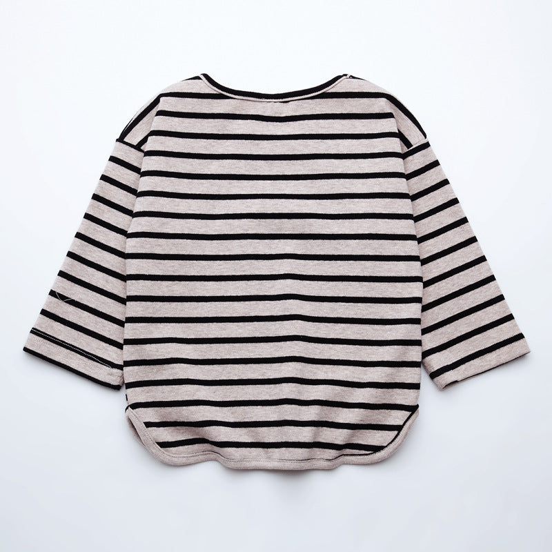 Fashion Striped Print 2021 Kids Baby Girls Clothes Cotton Long Sleeve T Shirts For Children Girls Autumn Spring Baby Clothing