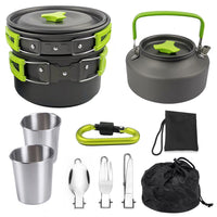 Outdoor Portable Cookware Mess Kit Camping Hiking Picnic