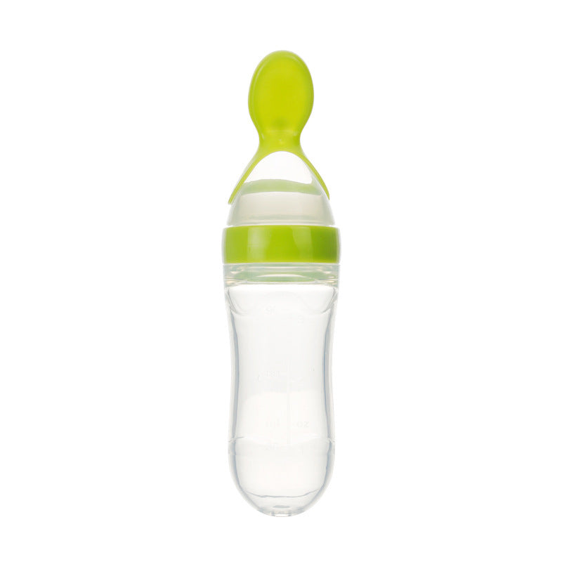 Safe Newborn Baby Feeding Bottle Toddler Silicone Squeeze Feeding Spoon Milk Bottle Baby Training Feeder Food Supplement
