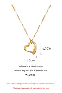 Simple Bracelet Love Heart Furnace Real Gold Cold Necklace Female Ins
