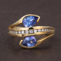 Creative Fashion Blue Zirconium Diamond Women's Ring
