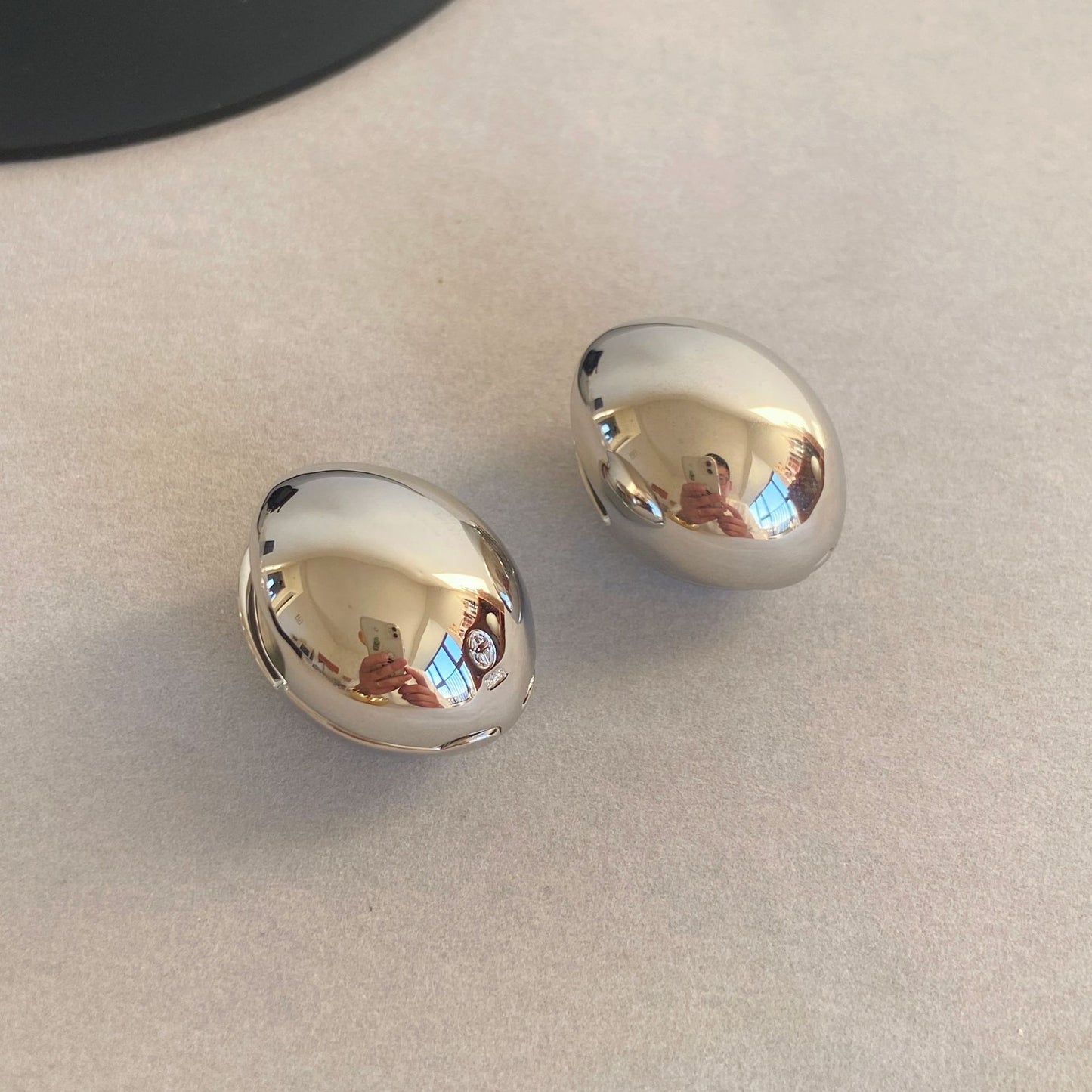 Copper Plating 18K Real Gold Egg Shell Earrings