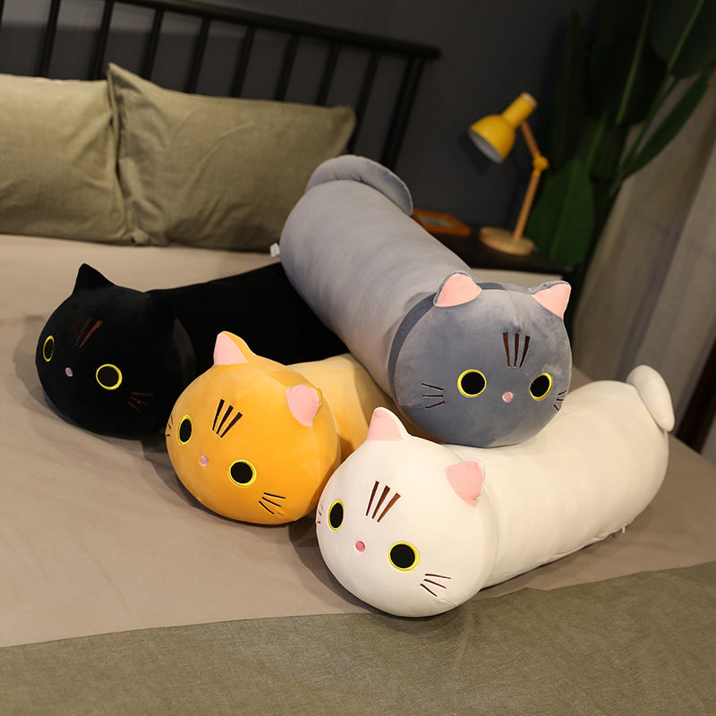 Large Size Cartoon Cat Plush Toys Stuffed Cloth Doll Long Animal Pillow Cushion