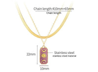 Ornament European And American Double Layer Twin Wind Titanium Steel Purple Star Moon Necklace