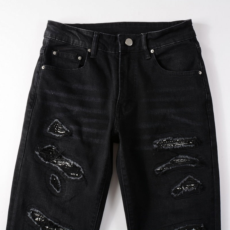 Men's Paisley Patch Street Jeans