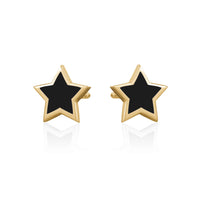 Sterling Silver Needle Multicolor Epoxy Star Stud Earrings Ins Simple And Compact