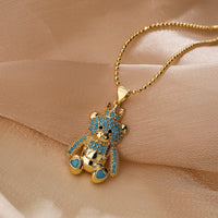 Fashion Hollowed-out Full Zircon Leopard Head Pendant Necklace