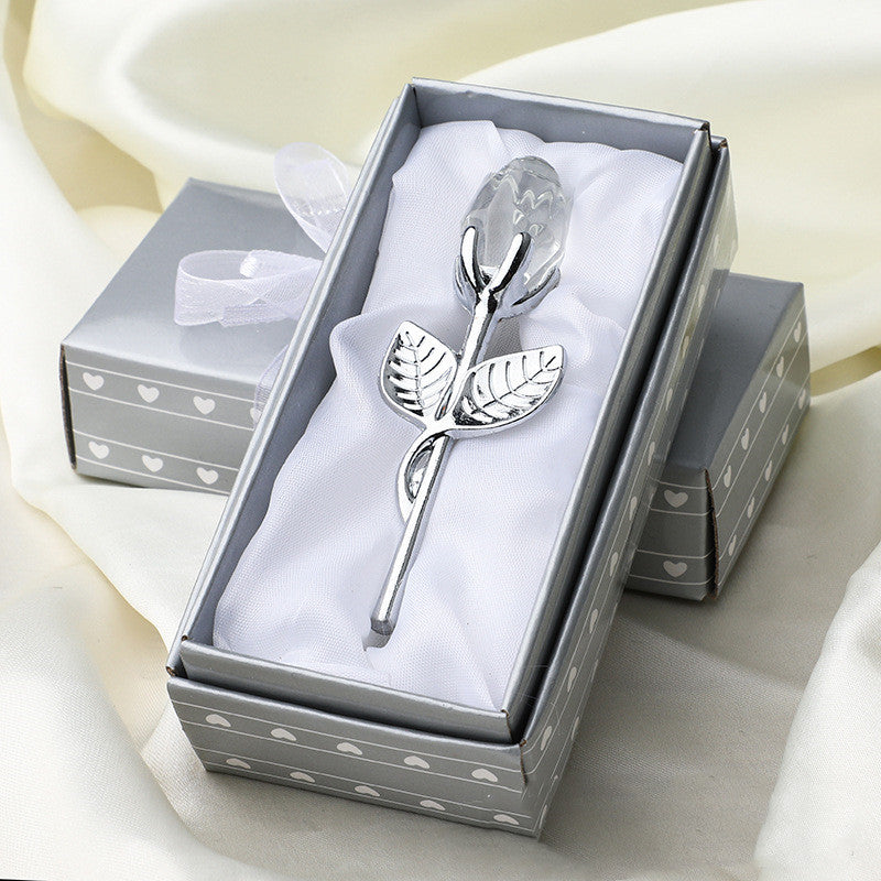 Crystal Metal Rose Valentine's Day Small Gift Wedding