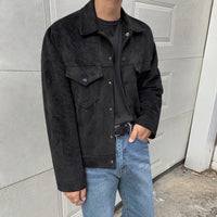 Men's Suede Fabric Jacket Slim-fit Retro Coat
