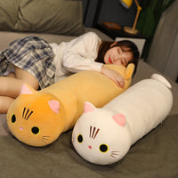 Large Size Cartoon Cat Plush Toys Stuffed Cloth Doll Long Animal Pillow Cushion