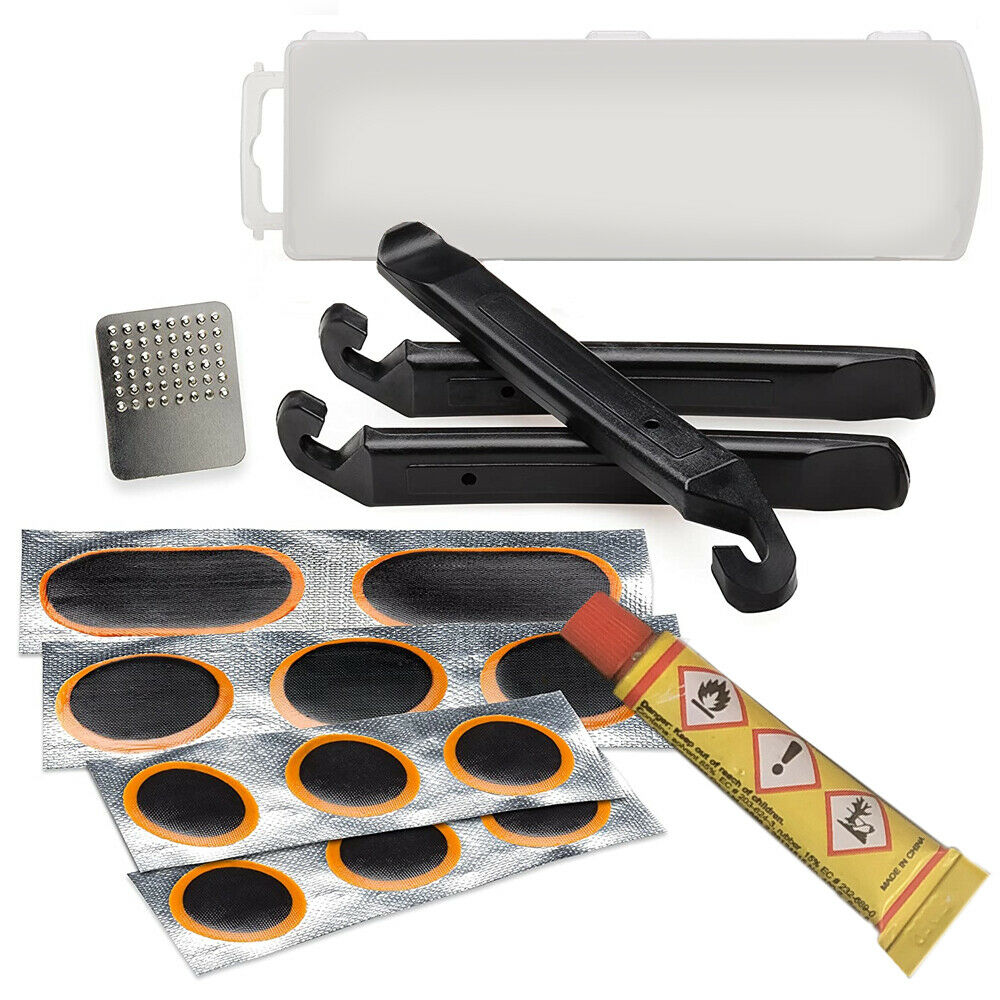 Bike Patch Kit Bicycle Tire Repair Inner Tube Fix Puncture Glue Patches Tool Set