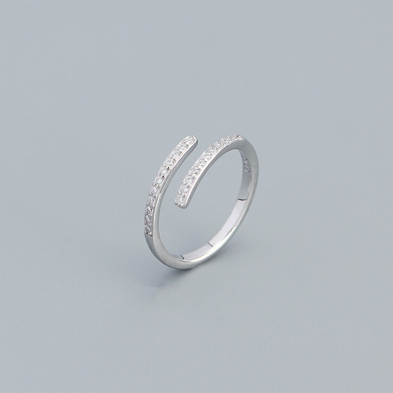Inlaid Zircon Geometric Ring
