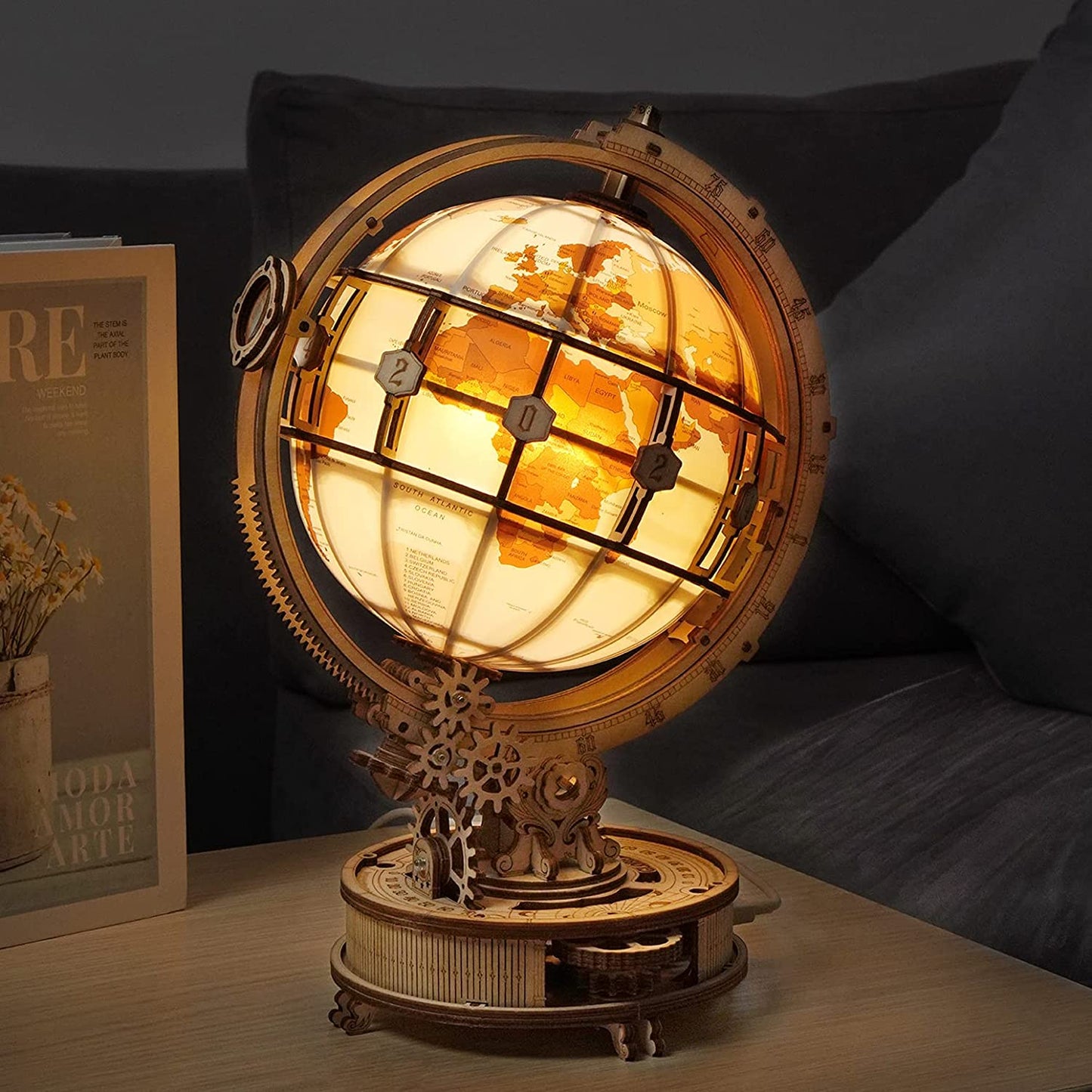Rokr Luminous Globe 3D Wooden Hot Selling 180PCS Model Building Block Kits Toy