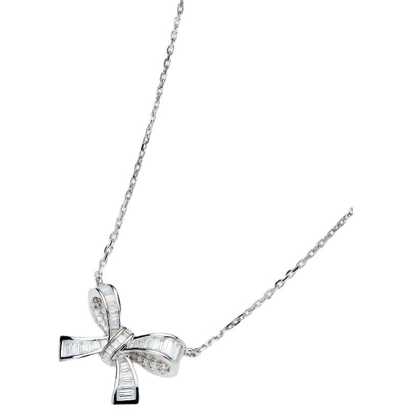 Bow Titanium Steel Necklace Female Light Luxury Minority Design Sense