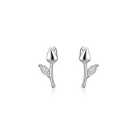 Women's Tulip 925 Sterling Silver Stud Earrings