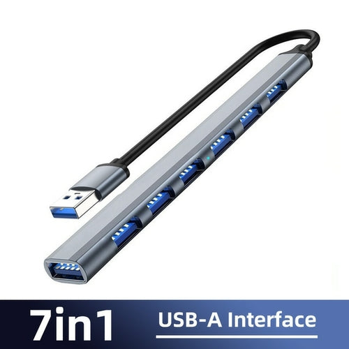 7 in 1 USB C HUB 3.0 Type C 4/7 Port Multi Splitter Adapter OTG USB