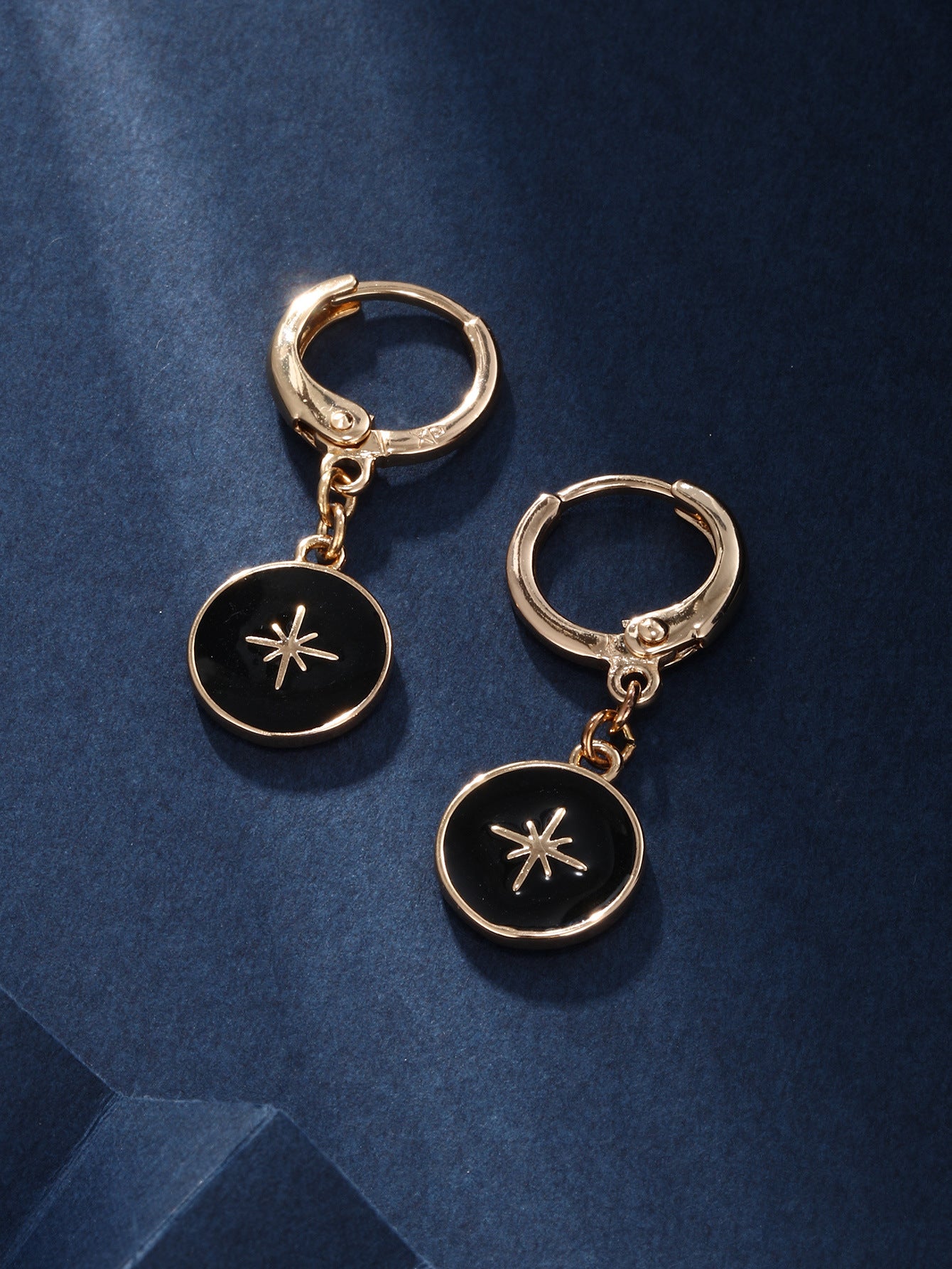 Eight Awn Star Drip Glazed Cold Style High-grade Earrings