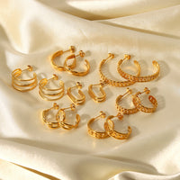 Gold Titanium Steel Chain Ear Ring Ladies