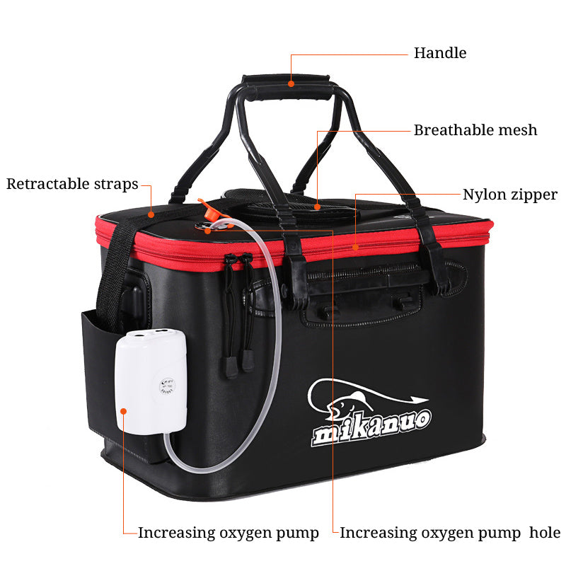 EVA Portable Fishing Bag Folding Thicken Live Fishing Box Tank Bucket Camping Fishing Tackle Fishbox Storage Bag
