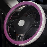 Car steering wheel handle set Four seasons universal really cute feminine cartoon leather anti-slip handle