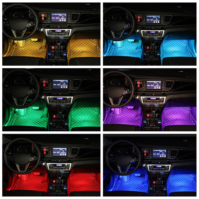 Styling Decorative Lamp LED Car Interior Light Waterproof Ambient Lamp Of Wireless Remote Music Control Car RGB Strip Lights