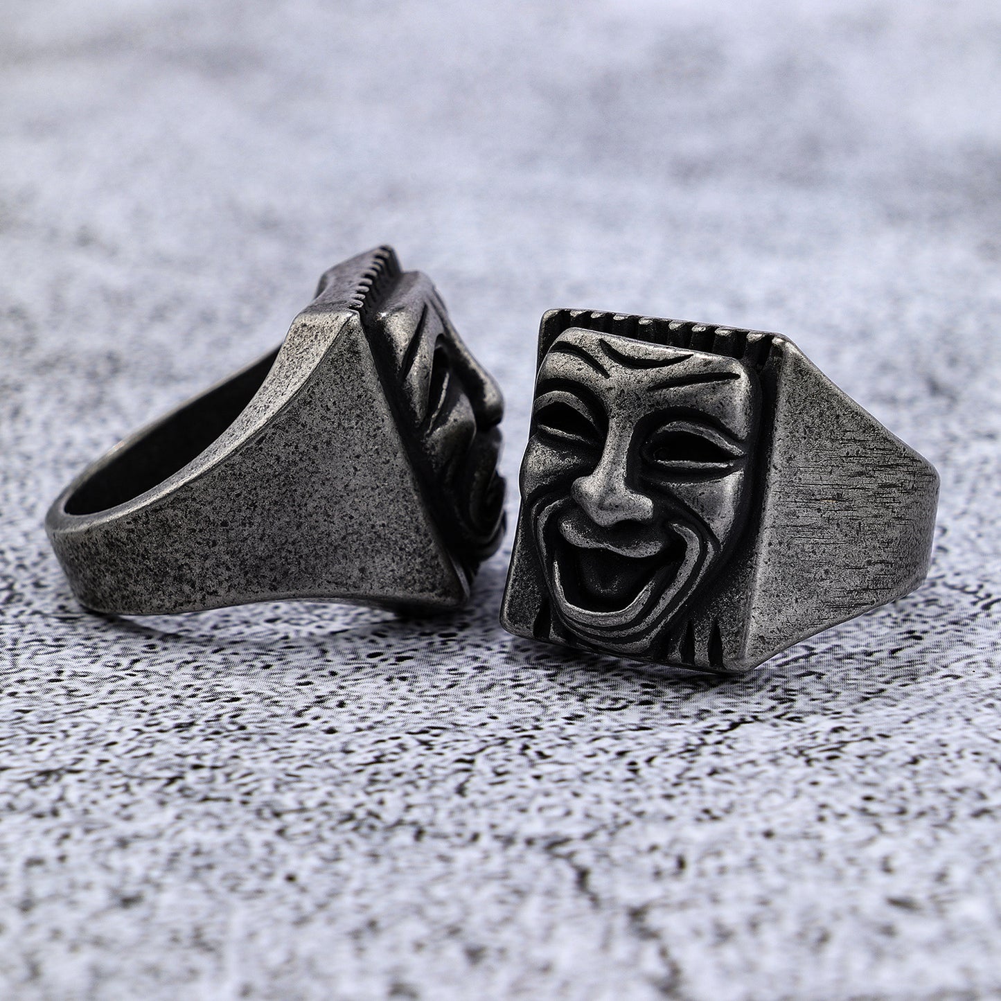 Hip Hop Street Grimace Skull Titanium Steel Ring