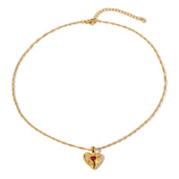 Alloy Heart-shaped Necklace With Diamond Fashion INS Style Necklace Love Valentine's Day