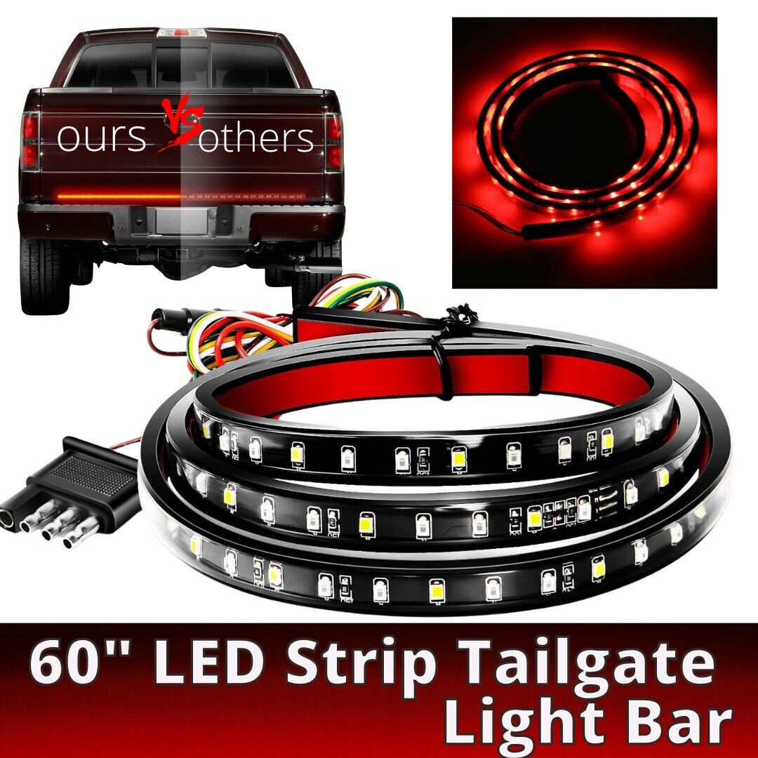 60 LED Strip Tailgate Light Bar Reverse Brake Signal For Chevy Ford Dodge Truck