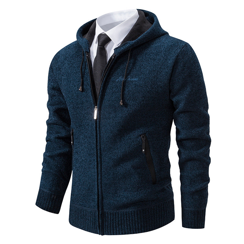 Men's Solid Color Sweater Cardigan Knitted Coat
