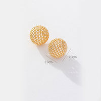 All-match Light Luxury Design Golden Hollow Ball Earrings Niche High Class Elegant Simple