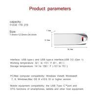 Metal Usb 3.0 Pen Drive 2TB Usb Flash Drives 1TB High Speed Pendrive