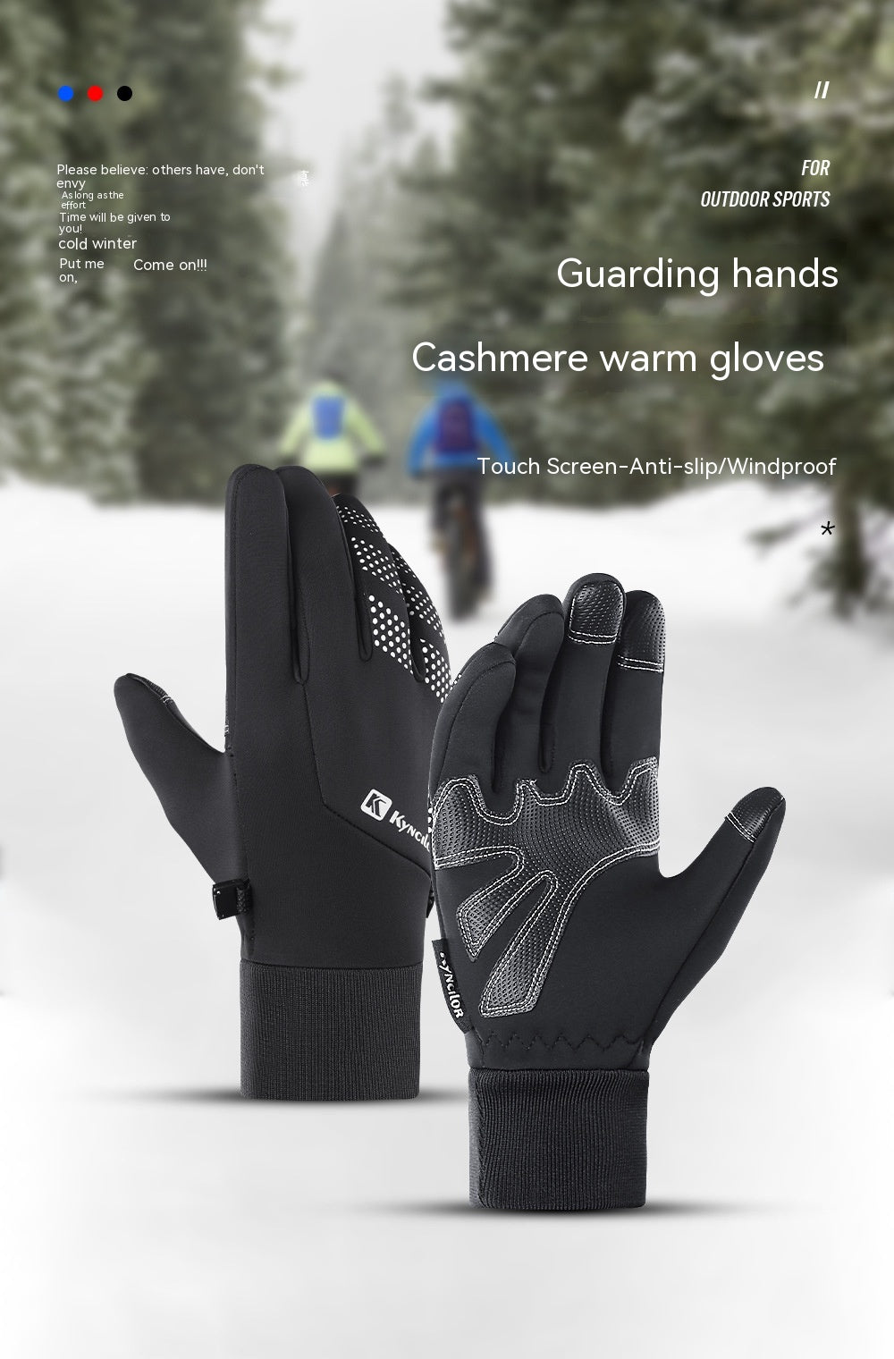 Outdoor Autumn And Winter Men's Warm Riding Gloves Touch Screen Wind-proof