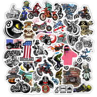 50 Motorcycle Character Graffiti Stickers Waterproof Removable Luggage Skateboard Sticker Stickers