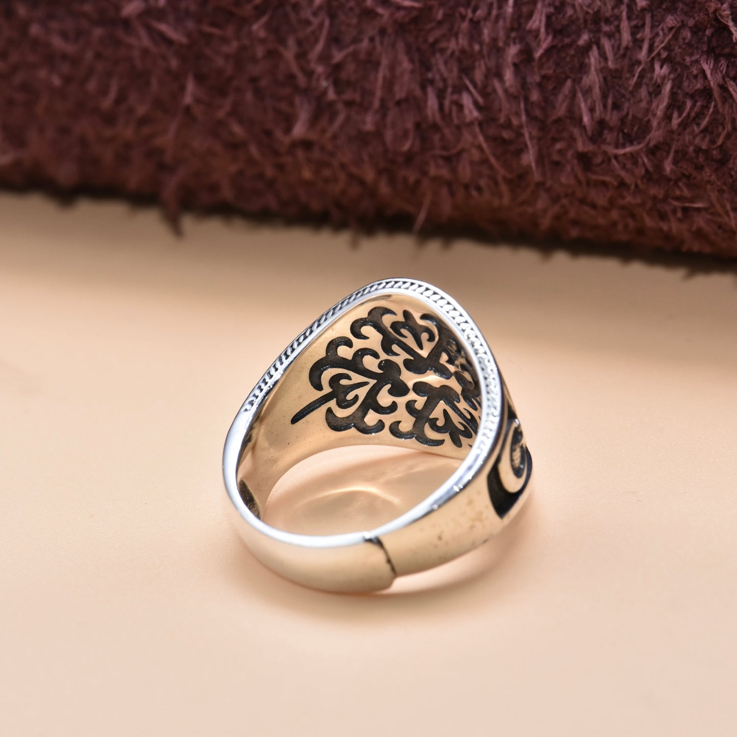 Sterling Silver 925 Men's Distressed Ring