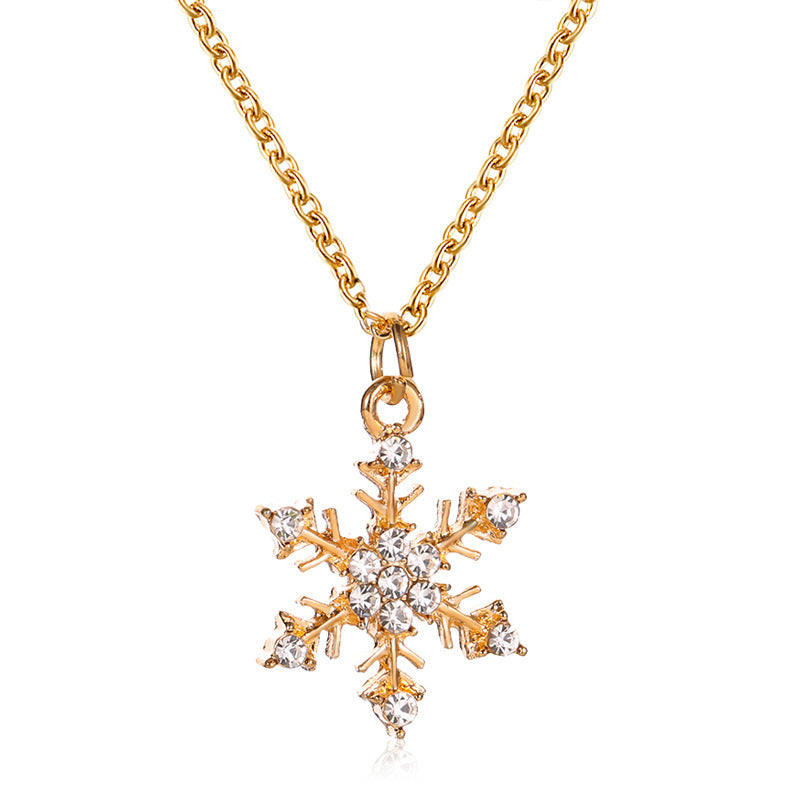 Christmas Snowflake Cane Drip Oil Necklace