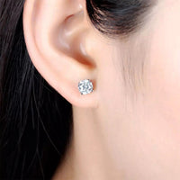 Metal Woven Fine Zircon-embedded Earrings