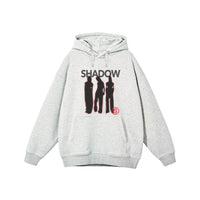 Men's And Women's Fashion Retro Black And Gray Three-person Shadow Hooded Sweater