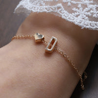 English Letter Graceful Personality Alloy Heart-shaped Letter Bracelet