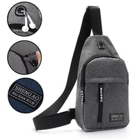 Mens Sling Bag Cross Body Handbag Chest Bag Shoulder Pack Sports Travel Backpack Gray