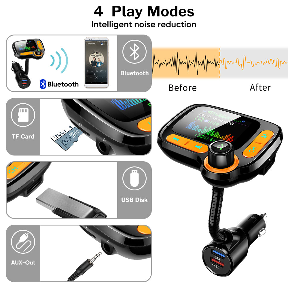 Car Bluetooth Multi-Function Player With Large Color Screen